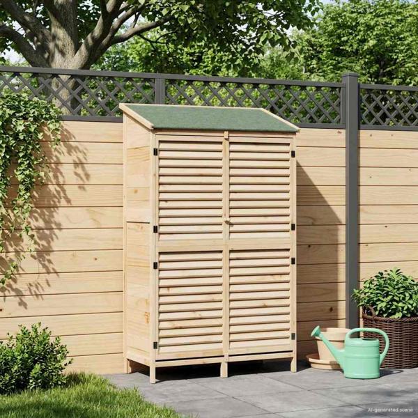 ARDEBO.de - Gartenschuppen Natur 106 x 56 x 176,5 cm Massivholz aus Fichte