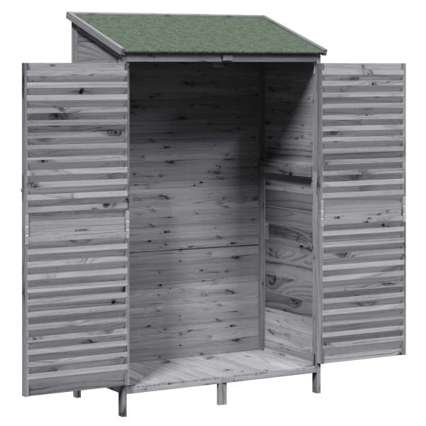 Gartenschuppen Grau 106 x 56 x 176,5 cm Massivholz aus Fichte