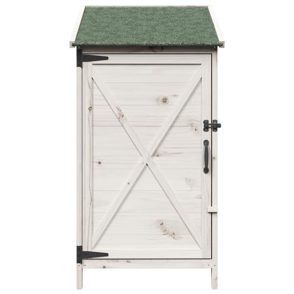 Gartenschuppen Weiß 59,5 x 56 x 113,5 cm Massivholz aus Fichte