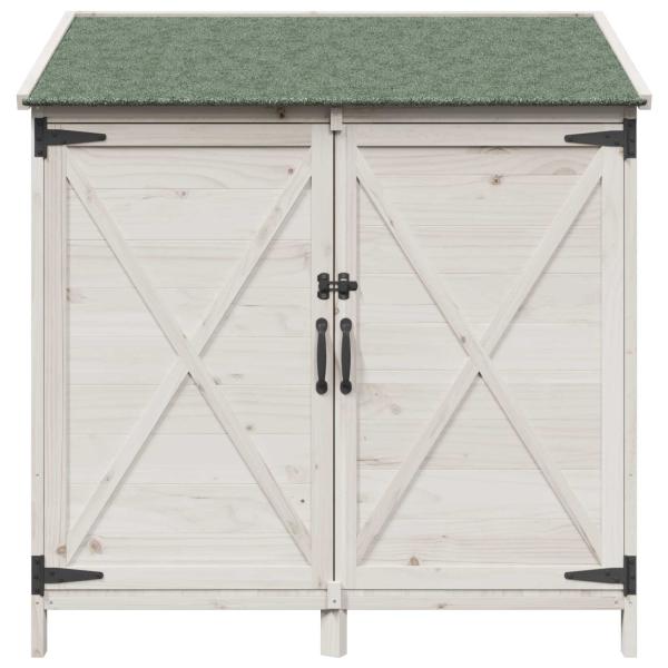 Gartenschuppen Weiß 106 x 56 x 113,5 cm Massivholz aus Fichte