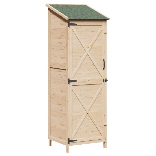 Gartenschuppen Natur 59,5 x 56 x 176,5 cm Massivholz aus Fichte