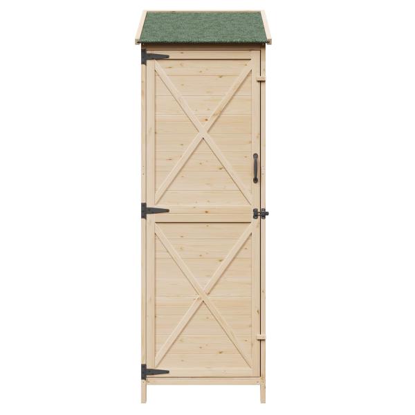 Gartenschuppen Natur 59,5 x 56 x 176,5 cm Massivholz aus Fichte