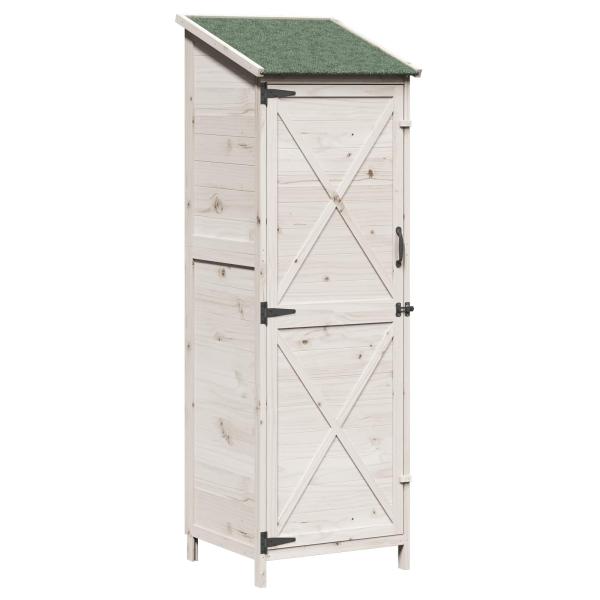 Gartenschuppen Weiß 59,5 x 56 x 176,5 cm Massivholz aus Fichte