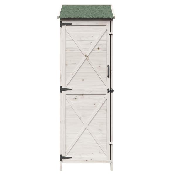 Gartenschuppen Weiß 59,5 x 56 x 176,5 cm Massivholz aus Fichte