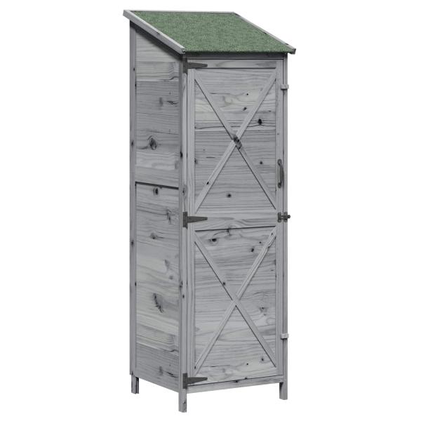 Gartenschuppen Grau 59,5 x 56 x 176,5 cm Massivholz aus Fichte