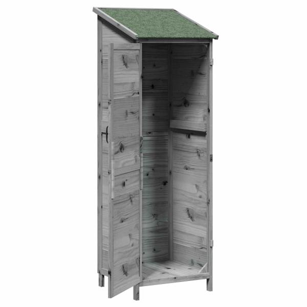 Gartenschuppen Grau 59,5 x 56 x 176,5 cm Massivholz aus Fichte