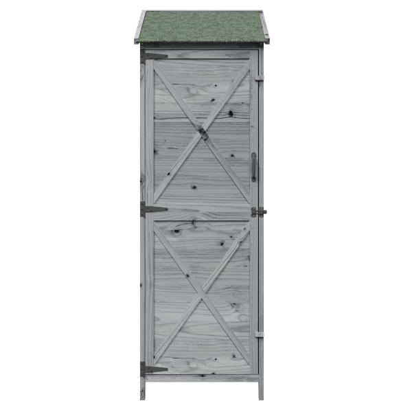 Gartenschuppen Grau 59,5 x 56 x 176,5 cm Massivholz aus Fichte