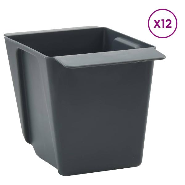 Blumenboxen für Euro-Paletten 24 stk. Grau 13,5 x 9 x 9,5 cm