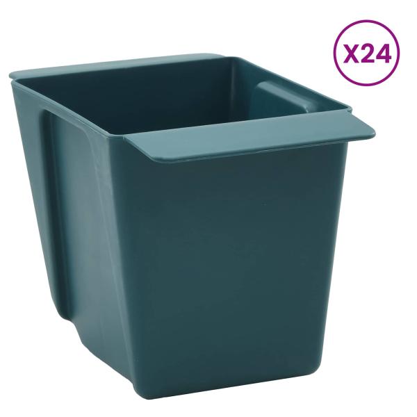 Blumenboxen für Euro-Paletten 24 stk. Grün 13,5 x 9 x 9,5 cm