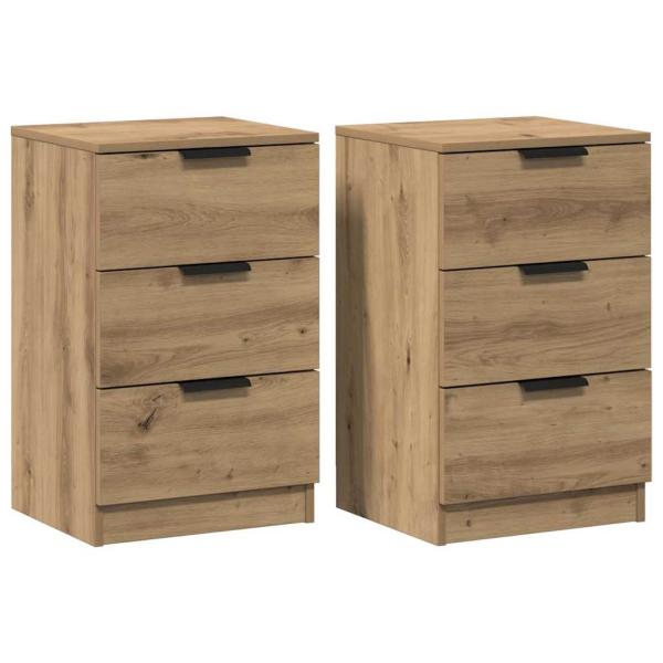 Nachttische 2 Stk. Artisan-Eiche 40x36x65 cm Holzwerkstoff