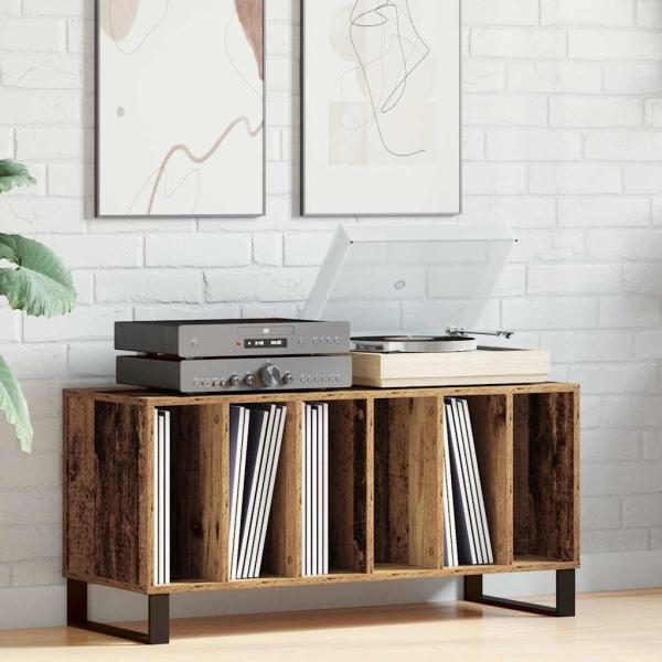 ARDEBO.de - Schallplattenschrank Altholz 100 x 38 x 48 cm Holzwerkstoff