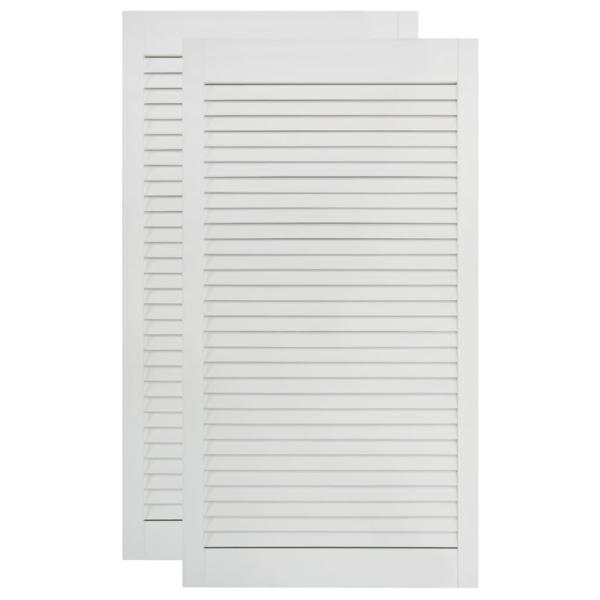 Schranktüren Lamellen-Design 2 Stk Weiß 99,3x39,4 cm Massivholz