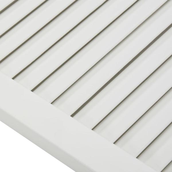 Schranktüren Lamellen-Design 2 Stk Weiß 99,3x39,4 cm Massivholz