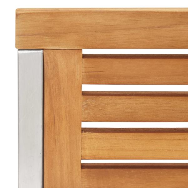 Gartenstühle mit Kissen 2 Stk. Massivholz Teak und Stahl
