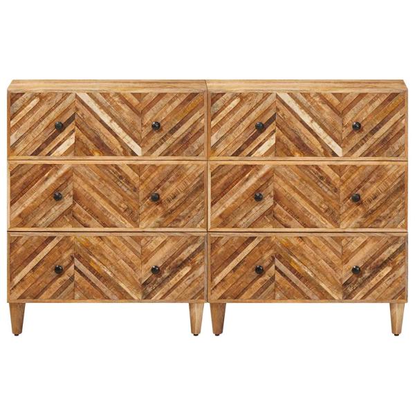 Stauraumschränke 2 pcs Braun 60 x 33,5 x 75 cm Massivholz Mango