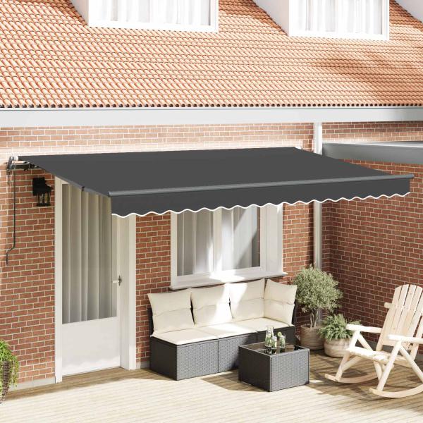 ARDEBO.de - Einziehbare Markise Anthrazit 400 x 200 cm Stoff