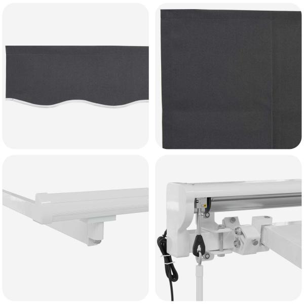 Ausziehbare Markise Anthrazit 400 x 200 cm