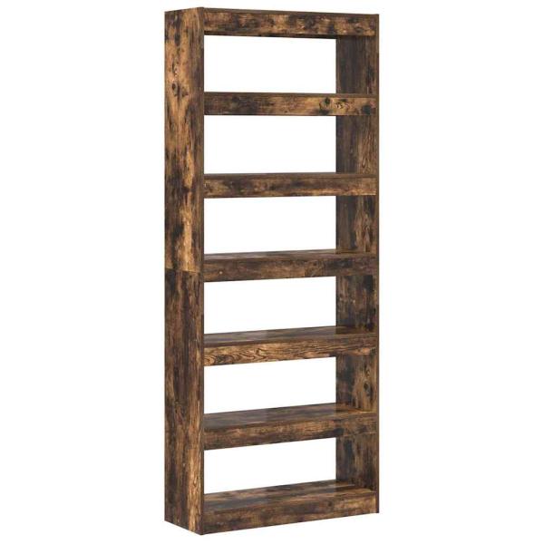 Bücherregal 6 Ebenen 80 x 30 x 198 cm Holzwerkstoff