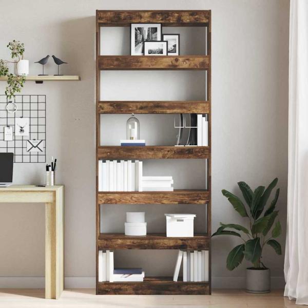 Bücherregal 6 Ebenen 80 x 30 x 198 cm Holzwerkstoff