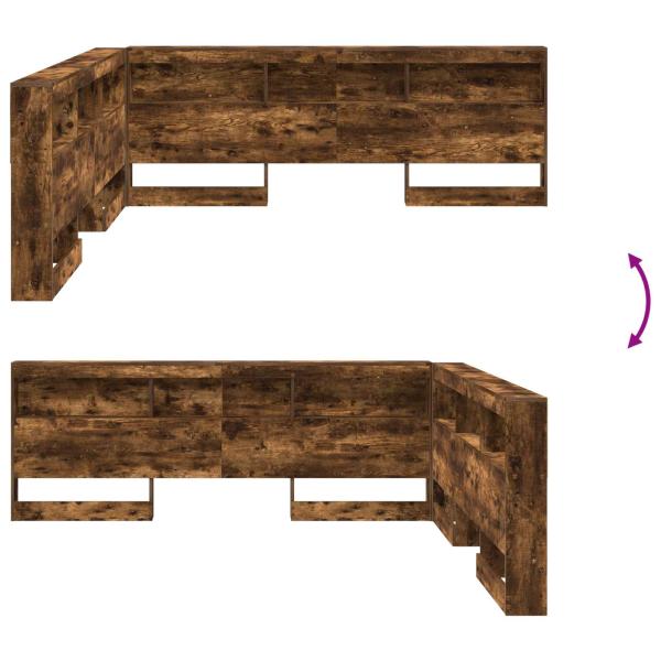 Aufbewahrungskopfteil Geräucherte Eiche 180 cm Holzwerkstoff