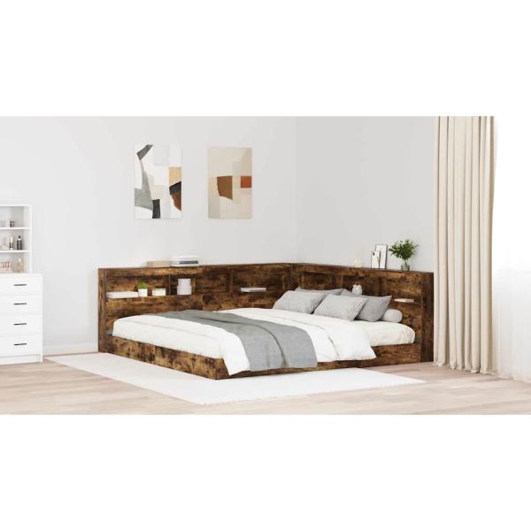 Bücherregal-Bett Räuchereiche 180 x 200 cm Holzwerkstoff