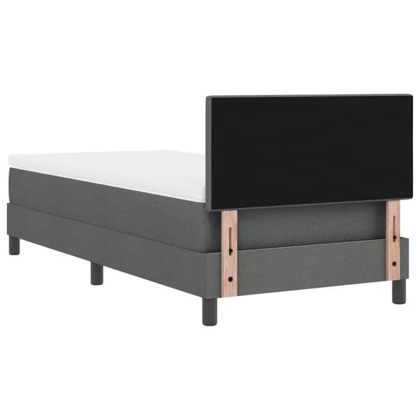 Boxspringbett mit Kopfteil Dunkelgrau 80 x 200 cm Stoff
