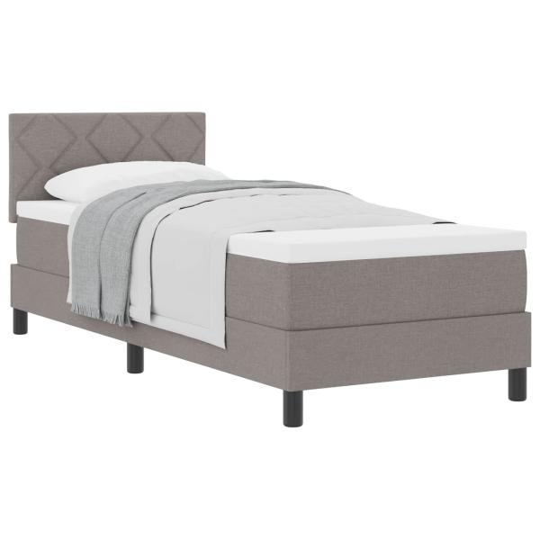 Boxspringbett mit Kopfteil Taupe 80 x 200 cm Stoff