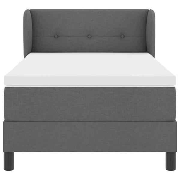 Boxspringbett mit Kopfteil Dunkelgrau 80 x 200 cm Stoff