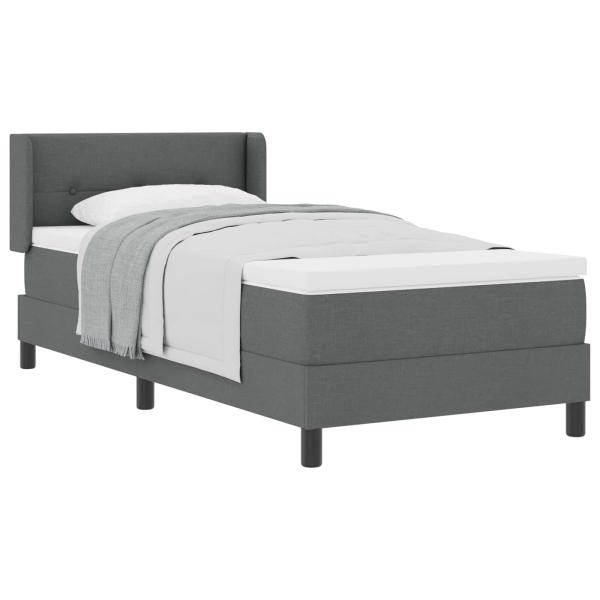 Boxspringbett mit Kopfteil Dunkelgrau 200 x 80 cm Stoff