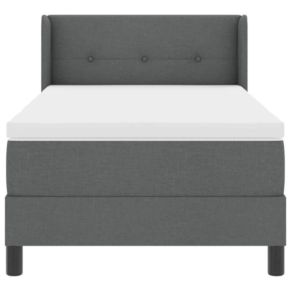 Boxspringbett mit Kopfteil Dunkelgrau 200 x 80 cm Stoff