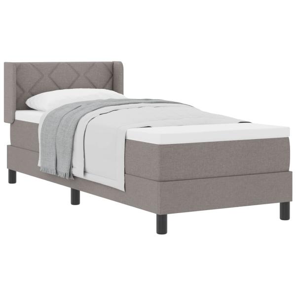 Boxspringbett mit Kopfteil Taupe 200 x 80 cm Stoff