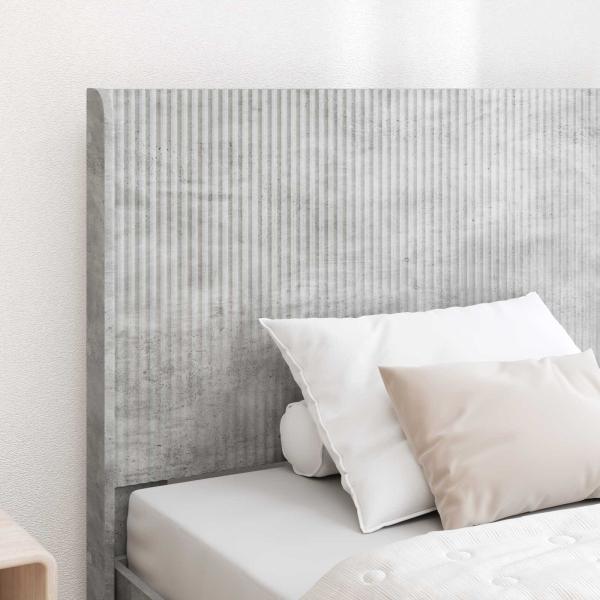 Bettgestell mit Stauraum und Kopfteil Betongrau 75 x 190 cm