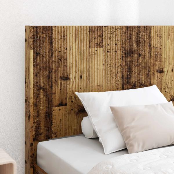 Bettgestell mit Stauraum und Kopfteil Altholz 75 x 190 cm