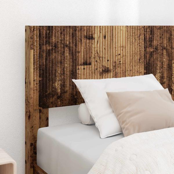 Bettgestell mit Stauraum und Kopfteil Altholz 90 x 190 cm