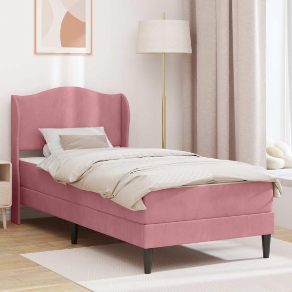 ARDEBO.de - Bettrahmen mit Kopfteil Rosa 80 x 200 cm Samt