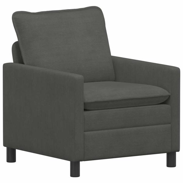 Sofa Set 2 stk. Dunkelgrau Stoff