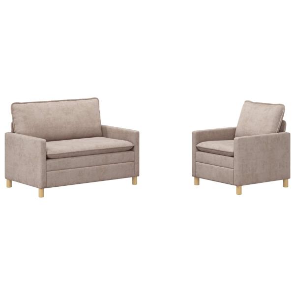 Sofa Set 2 stk. Beige Polyester