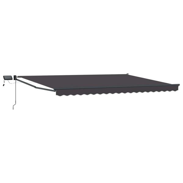 Manuelle Gelenkarmmarkise mit LEDs Anthrazit 4 x 2 m