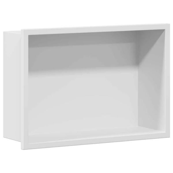 Duschnische Weiß 30 x 20 x 9,5 cm Edelstahl