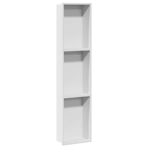 Duschnische Weiß 90 x 20 x 9,5 cm Edelstahl
