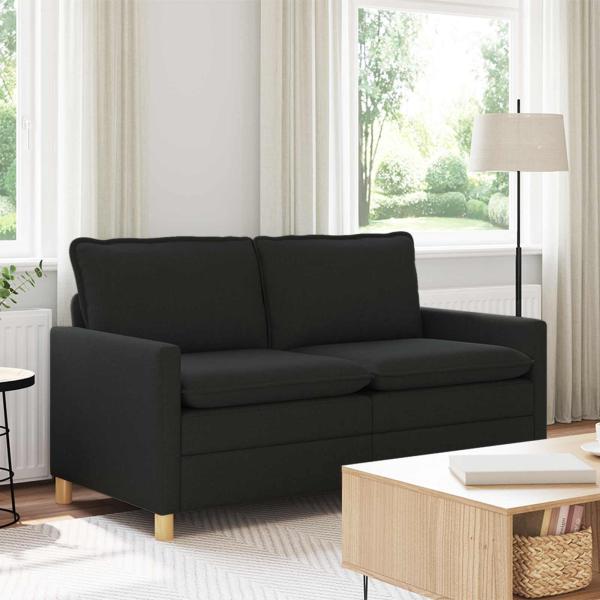 ARDEBO.de - Sofa 2-Sitzer Schwarz 156 x 81 x 87,5 cm Stoff