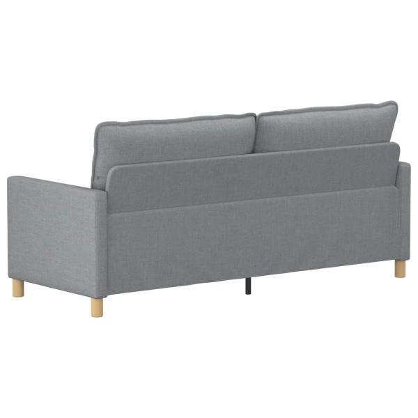 Sofa 3-Sitzer Hellgrau 196 x 81 x 87,5 cm Stoff