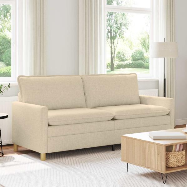ARDEBO.de - Sofa 3-Sitzer Creme 196 x 81 x 87,5 cm Stoff