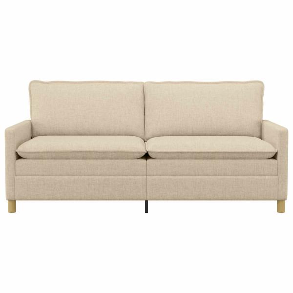 Sofa 3-Sitzer Creme 196 x 81 x 87,5 cm Stoff