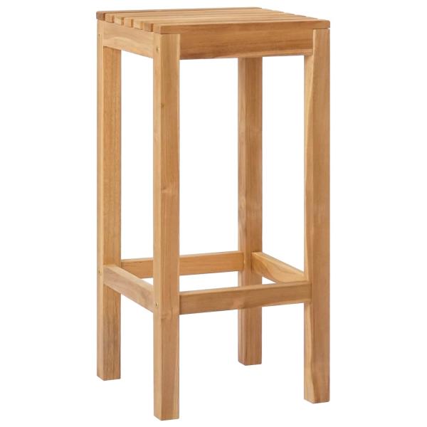 Barhocker 2 stk. Natur Massivholz Teak