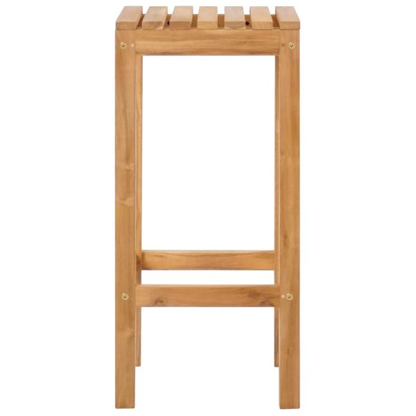 Barhocker 2 stk. Natur Massivholz Teak