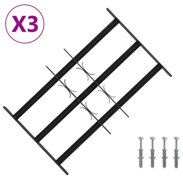 Sicherheitsgitter für Fenster mit 3 Querstangen 3 stk. 43-74 cm