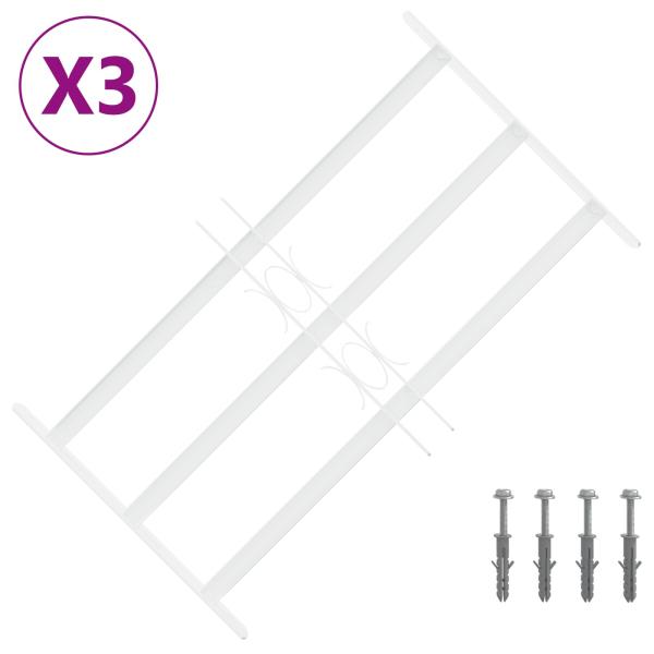 Sicherheitsgitter für Fenster mit 3 Querstangen 3 stk. 43-74 cm