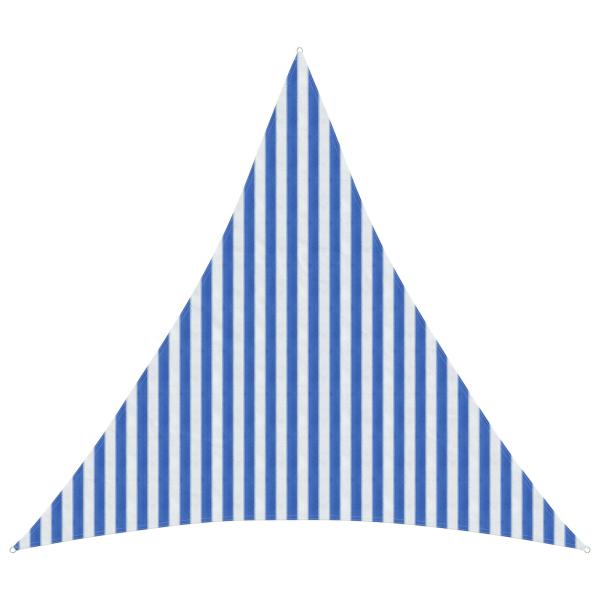 ARDEBO.de - Sonnensegel 4 x 4 x 4 m HDPE Dreieckig Blau und Weiß