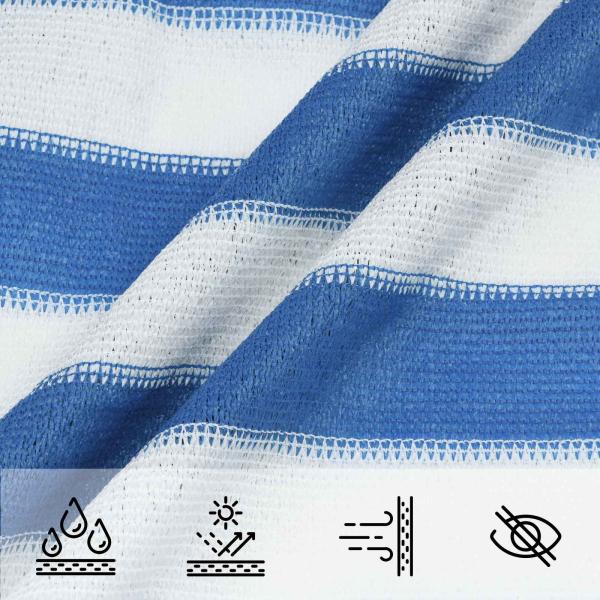 Sonnensegel 4 x 4 x 4 m HDPE Dreieckig Blau und Weiß